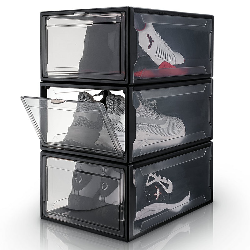 Yorbay 3er Set Schuhbox, schwarz S - B44 - 3 - yorbiy.com