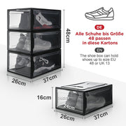 Yorbay 3er Set Schuhbox, schwarz S - B44 - 6 - yorbiy.com