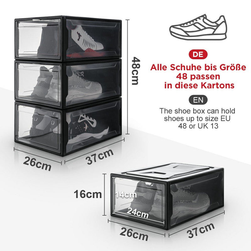 Yorbay 3er Set Schuhbox, schwarz S - B44 - 6 - yorbiy.com