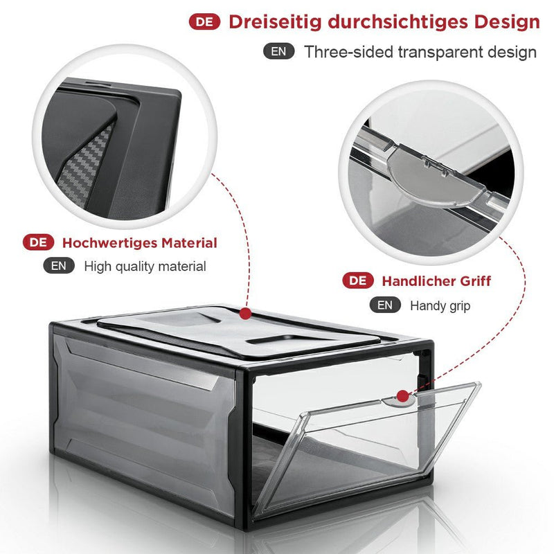 Yorbay 3er Set Schuhbox, schwarz S - B44 - 4 - yorbiy.com