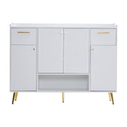 Schuhschrank mit 2 Schubladen und 4 Türen, 130x37x100 cm - YB - N657P21848384W - 1 - yorbiy.com