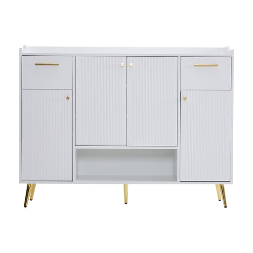 Schuhschrank mit 2 Schubladen und 4 Türen, 130x37x100 cm - YB - N657P21848384W - 1 - yorbiy.com
