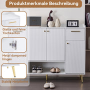 Schuhschrank mit 2 Schubladen und 4 Türen, 130x37x100 cm - YB - N657P21848384W - 4 - yorbiy.com
