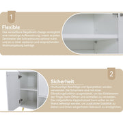 Schuhschrank mit 2 Schubladen und 4 Türen, 130x37x100 cm - YB - N657P21848384W - 5 - yorbiy.com