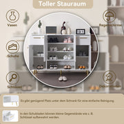 Schuhschrank mit 2 Schubladen und 4 Türen, 130x37x100 cm - YB - N657P21848384W - 6 - yorbiy.com