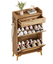 Yorbay Schuhschrank mit 2 Klappfächern & Schublade, 110,5 × 60 × 24 cm - YW002-D069 - 11 - yorbiy.com
