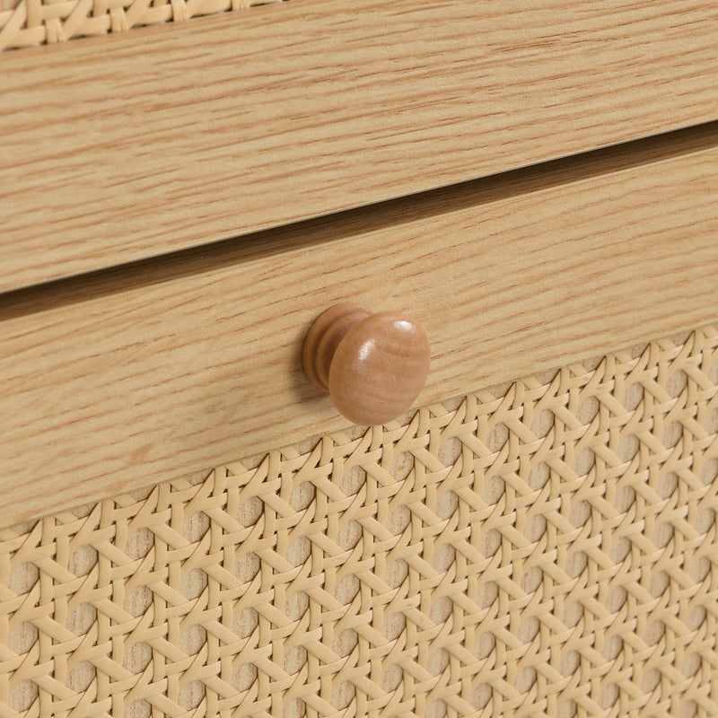 Schuhschrank aus Holzwerkstoff & Rattan, 90 x 125 x 17 cm - YB - WF317731AAP - 6 - yorbiy.com