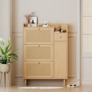Schuhschrank aus Holzwerkstoff & Rattan, 90 x 125 x 17 cm - YB - WF317731AAP - 8 - yorbiy.com