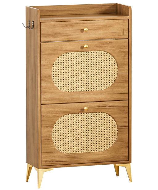 Yorbay Schuhschrank mit 2 Klappen, Schublade und Haken - YW028-D100 - 1 - yorbiy.com