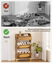 Yorbay Schuhschrank mit 2 Klappen, Schublade und Haken - YW028-D100 - 6 - yorbiy.com