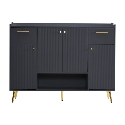 Schuhschrank mit 2 Schubladen und 4 Türen, 130x37x100 cm - YB - N657P21848384S - 9 - yorbiy.com