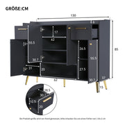 Schuhschrank mit 2 Schubladen und 4 Türen, 130x37x100 cm - YB - N657P21848384S - 11 - yorbiy.com