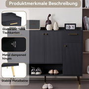 Schuhschrank mit 2 Schubladen und 4 Türen, 130x37x100 cm - YB - N657P21848384S - 12 - yorbiy.com