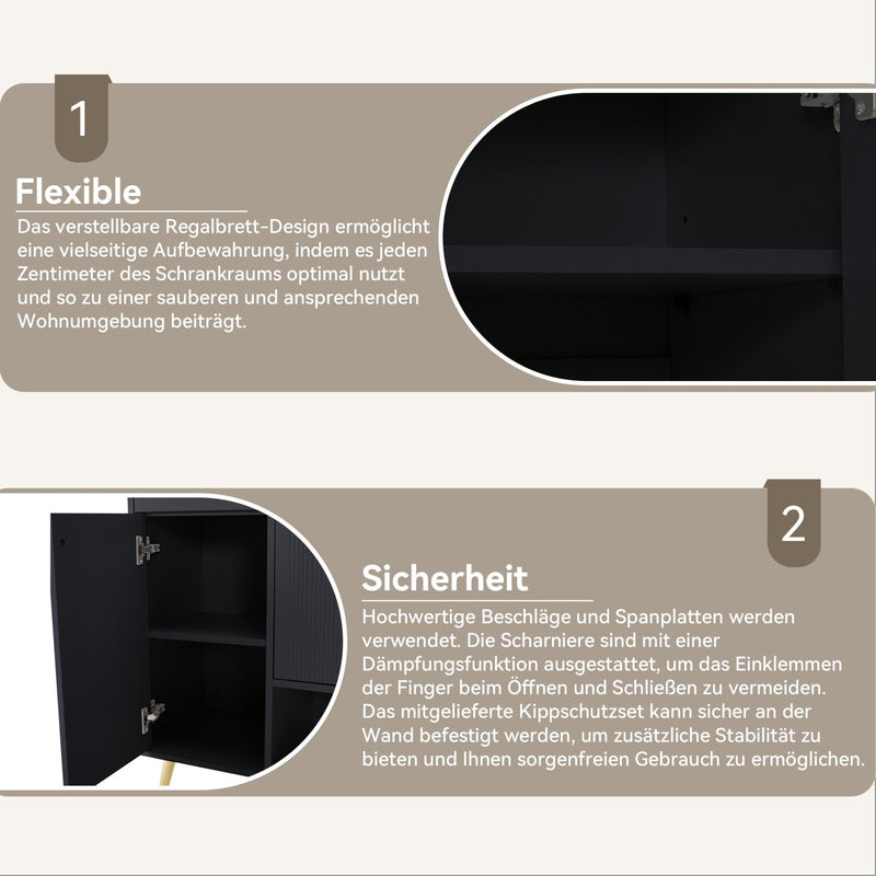 Schuhschrank mit 2 Schubladen und 4 Türen, 130x37x100 cm - YB - N657P21848384S - 13 - yorbiy.com