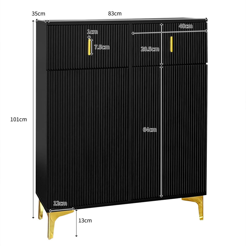 Schuhschrank mit verstellbarer Einlegeböden, 83 x 101 x 35 cm - YB - WF232628629S - 10 - yorbiy.com