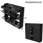 Schuhschrank mit 4 Klapptüren, 2 Schubladen und 3 offenen Fächern - YB - WF253010011S - 9 - yorbiy.com