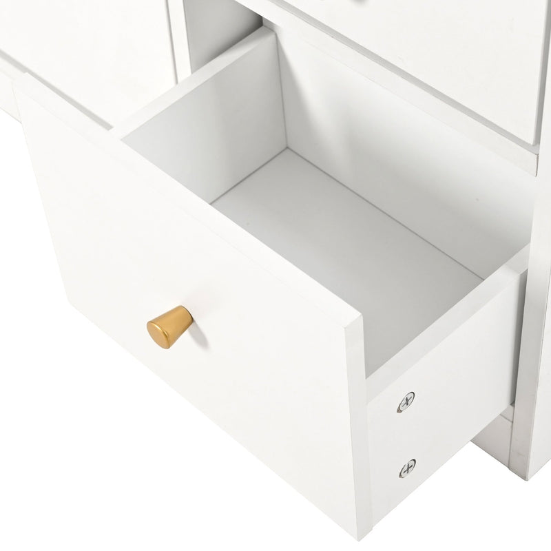 Schuhschrank mit 3 Klappen & Sitzbank, 119 x 24 x 122 cm - YB - N657P24674142W - 4 - yorbiy.com
