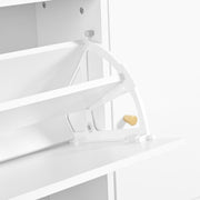 Schuhschrank mit 3 Klappen & Sitzbank, 119 x 24 x 122 cm - YB - N657P24674142W - 5 - yorbiy.com