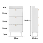 Schuhschrank mit 3 Klappbaren Schubladen, 133,7 x 29,5 x 63 cm - YB - T3143P261285 - 3 - yorbiy.com