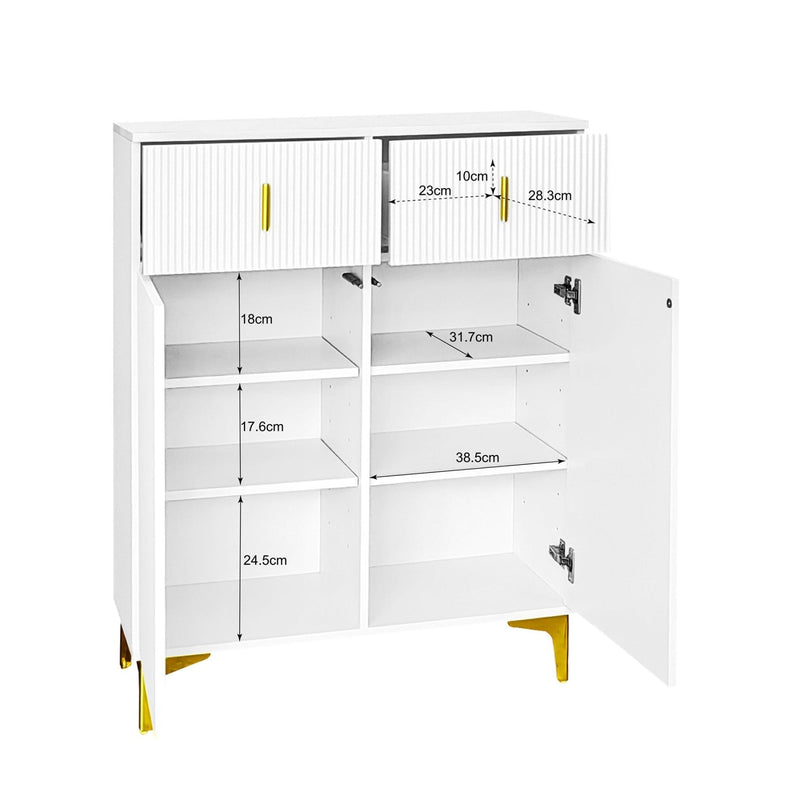 Schuhschrank mit verstellbarer Einlegeböden, 83 x 101 x 35 cm - YB - WF232628629W - 3 - yorbiy.com