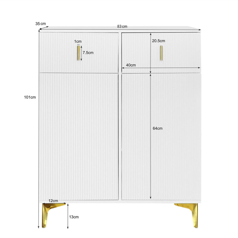 Schuhschrank mit verstellbarer Einlegeböden, 83 x 101 x 35 cm - YB - WF232628629W - 4 - yorbiy.com