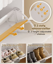 Yorbay Schuhschrank mit 2 Klappen für bis zu 12 Paar Schuhe, 94 x 60 x 23,5 cm - YW001-D066 - 5 - yorbiy.com
