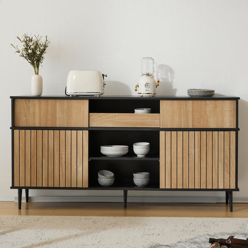 Kommode mit 4 Schiebetüren und 1 Schublade - YB - N657P19614647S - 2 - yorbiy.com