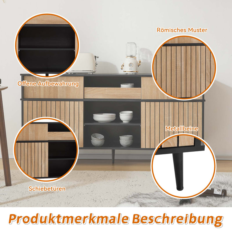 Kommode mit 4 Schiebetüren und 1 Schublade - YB - N657P19614647S - 4 - yorbiy.com