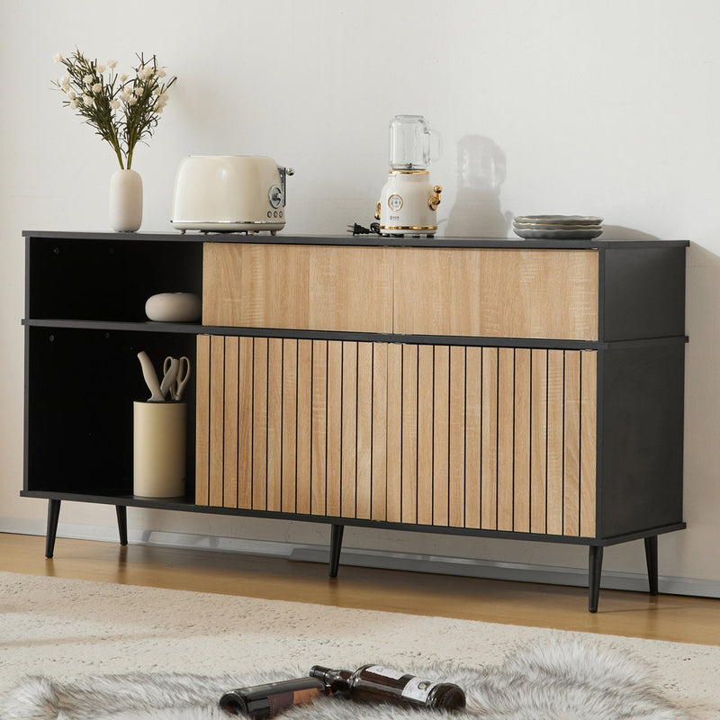Kommode mit 4 Schiebetüren und 1 Schublade - YB - N657P19614647S - 8 - yorbiy.com