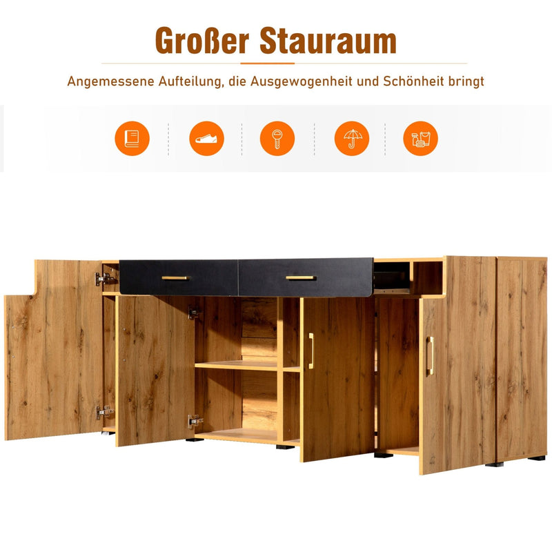 Sideboard mit 4 Türen und 2 Schubladen, 208 x 39.5 x 80 cm - YB - 297821827828EAA - 4 - yorbiy.com