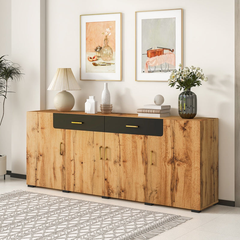 Sideboard mit 4 Türen und 2 Schubladen, 208 x 39.5 x 80 cm - YB - 297821827828EAA - 9 - yorbiy.com