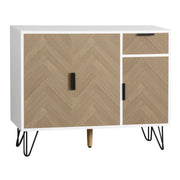 Sideboard in Weiß & Holzoptik mit Schublade und verstellbaren Einlegeböden - YB - N621P198303W - 1 - yorbiy.com