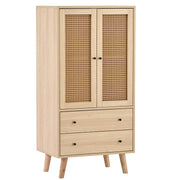 Sideboard mit Türen und Schubladen, Rattan - Design, 60 x 120 x 40 cm - YB - WF301867OAA - 1 - yorbiy.com