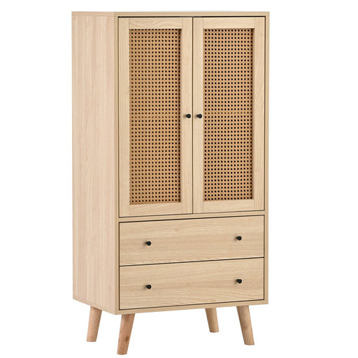 Sideboard mit Türen und Schubladen, Rattan - Design, 60 x 120 x 40 cm - YB - WF301867OAA - 1 - yorbiy.com