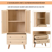 Sideboard mit Türen und Schubladen, Rattan - Design, 60 x 120 x 40 cm - YB - WF301867OAA - 6 - yorbiy.com