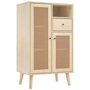 Sideboard in Holzoptik mit Rattantüren und Schublade, 60x40x101 cm - YB - WF316160OAA - 1 - yorbiy.com