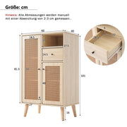 Sideboard in Holzoptik mit Rattantüren und Schublade, 60x40x101 cm - YB - WF316160OAA - 3 - yorbiy.com
