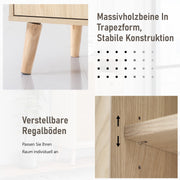 Sideboard in Holzoptik mit Rattantüren und Schublade, 60x40x101 cm - YB - WF316160OAA - 6 - yorbiy.com