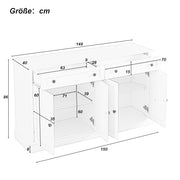 Sideboard mit 4 Türen und 2 Schubladen, 150 x 40 x 86 cm - YB - DE000003AAK - 3 - yorbiy.com