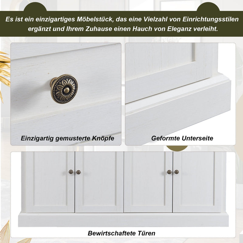 Sideboard mit 4 Türen und 2 Schubladen, 150 x 40 x 86 cm - YB - DE000003AAK - 4 - yorbiy.com