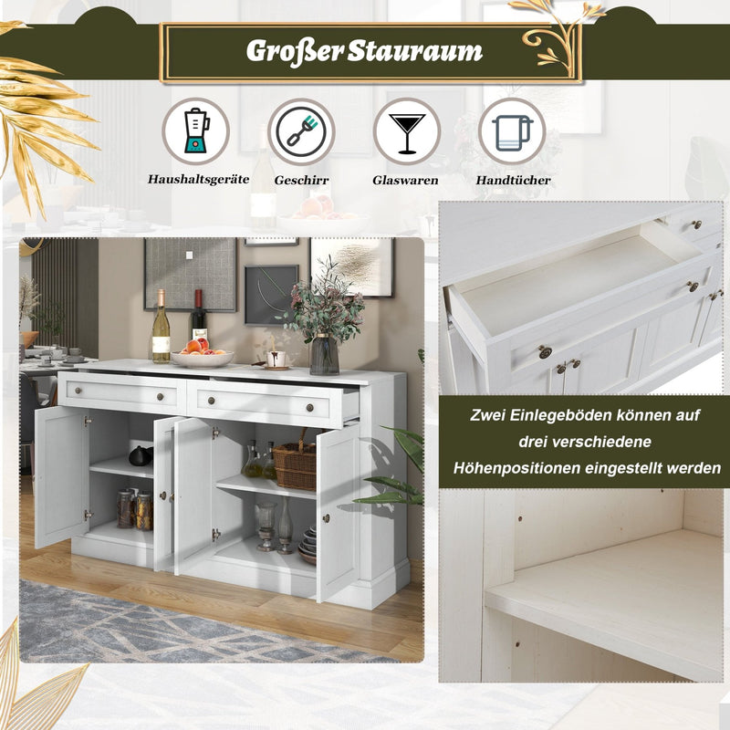 Sideboard mit 4 Türen und 2 Schubladen, 150 x 40 x 86 cm - YB - DE000003AAK - 5 - yorbiy.com