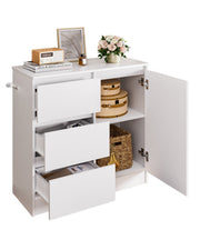 Yorbay Sideboard mit 3 Schubladen und Tür, 80,5 x 35 x 79 cm - YW011-D079 - 10 - yorbiy.com