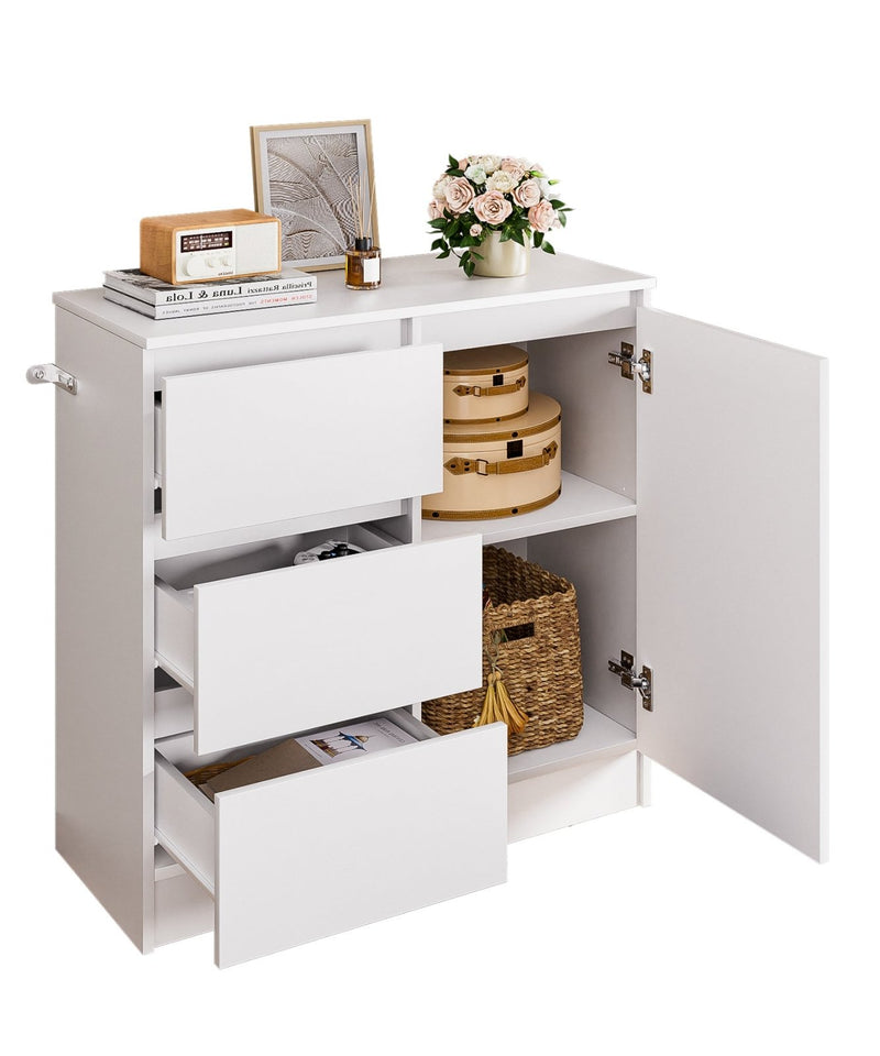 Yorbay Sideboard mit 3 Schubladen und Tür, 80,5 x 35 x 79 cm - YW011-D079 - 10 - yorbiy.com