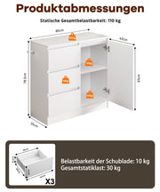 Yorbay Sideboard mit 3 Schubladen und Tür, 80,5 x 35 x 79 cm - YW011-D079 - 3 - yorbiy.com