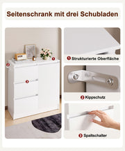 Yorbay Sideboard mit 3 Schubladen und Tür, 80,5 x 35 x 79 cm - YW011-D079 - 6 - yorbiy.com