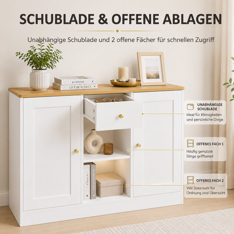 Yorbay Sideboard mit 2 Türen und 1 Schublade 108 cm - YW016-D085 - 4 - yorbiy.com