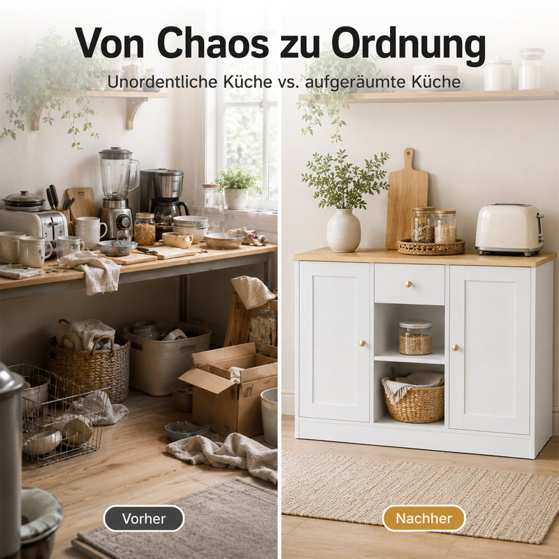 Yorbay Sideboard mit 2 Türen und 1 Schublade 108 cm - YW016-D085 - 6 - yorbiy.com