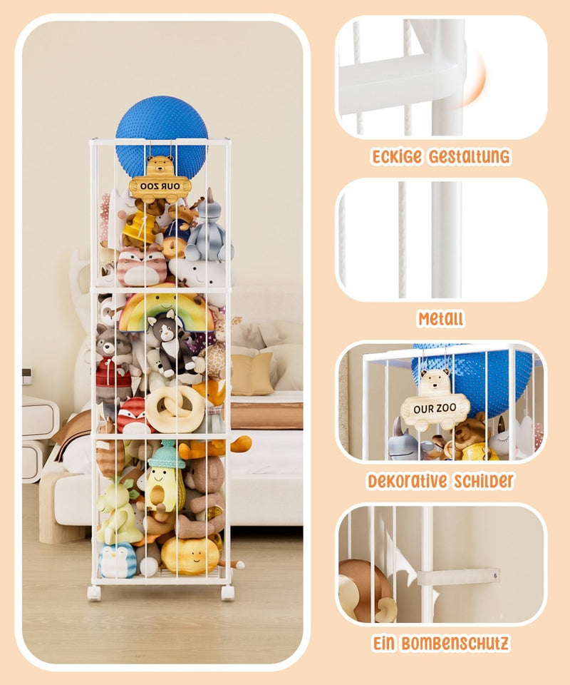 Yorbay Spielzeugregal mit Rollen und elastischen Seilen - YS025-T105 - 4 - yorbiy.com