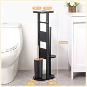 Yorbay Stand WC-Garnitur aus Bambus in schwarz 03