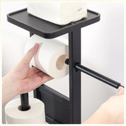 Yorbay Stand WC-Garnitur aus Bambus in schwarz 01